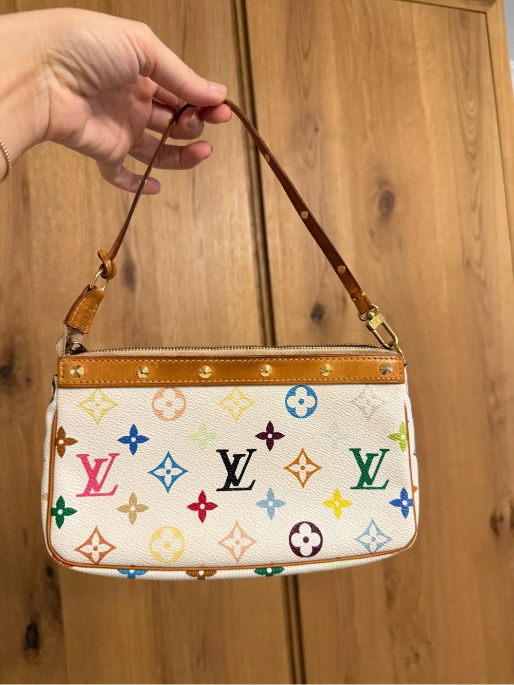 Louis Vuitton White Multicolor Monogram Shoulder Bag